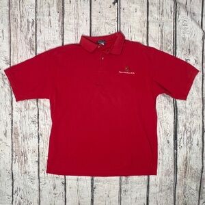 VTG Anheuser-Bush Budweiser Beer Red Polo Golf 1980s Shirt Mens Tennis Summer
